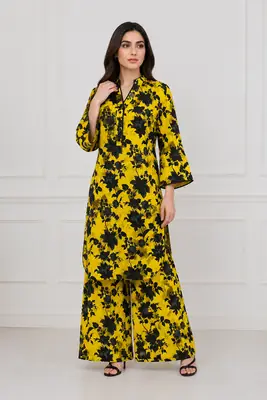 2 Pcs Women's Stitched Bin Saeed Khaddar Dress Long Length 