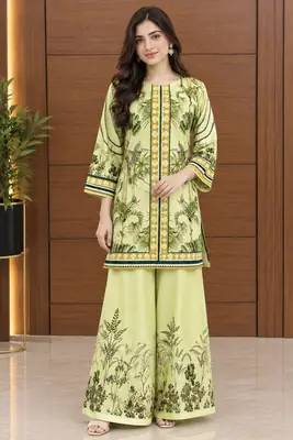 2 Pcs Women's Stitched Luxury Velvet Printed Co-Ord Set