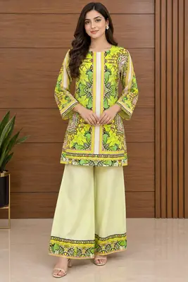 2 Pcs Women's Stitched Luxury Velvet Printed Co-Ord Set