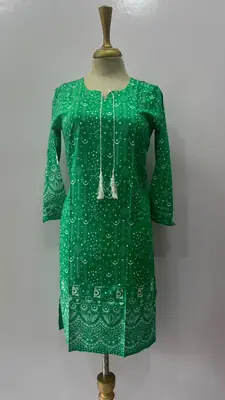1 Pc Women's Stitched Arabic Lawn Block Printed Shirt Azadi Special thumbnail 3