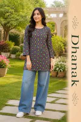 1 Pc Women's Stitched Dhanak Printed Shirt