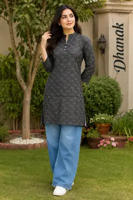 1 Pc Women's Stitched Dhanak Printed Shirt