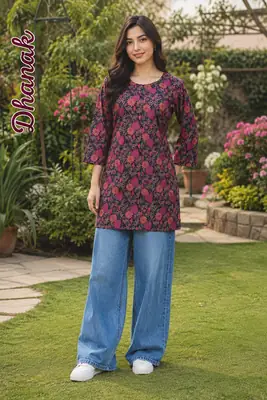 1 Pc Women's Stitched Dhanak Printed Shirt