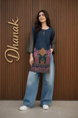 1 Pc Women's Stitched Dhanak Printed Shirt