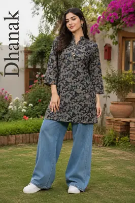 1 Pc Women's Stitched Dhanak Printed Shirt