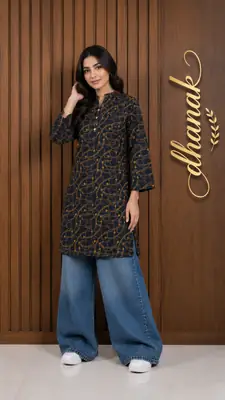 1 Pc Women's Stitched Dhanak Printed Shirt