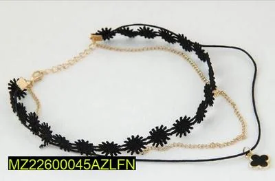 Black Lace Choker with Pendant for Women thumbnail 3