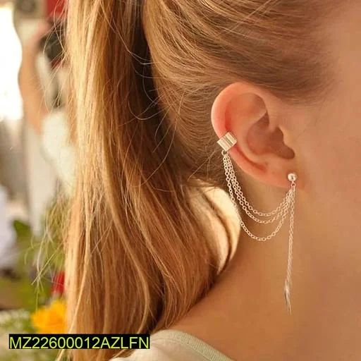 Trendy Silver Earcuffs for Women Party Eid Fashion Jewelry