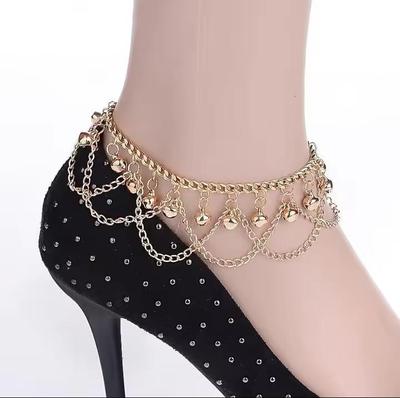 Gold Plated Bell Anklet for Women Festive Wear