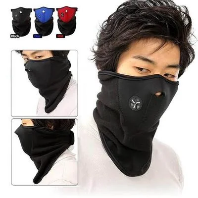 Winter Fleece Face Mask Black Warm Comfort thumbnail 1