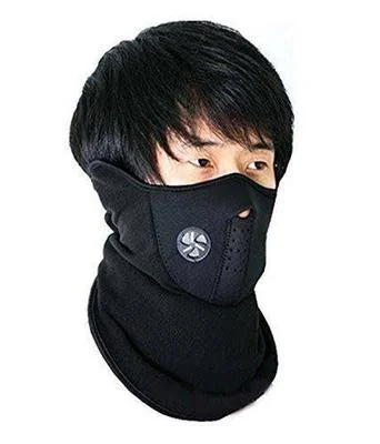 Winter Fleece Face Mask Black Warm Comfort