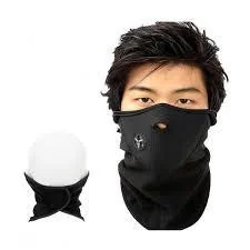 Winter Fleece Face Mask Black Warm Comfort thumbnail 3