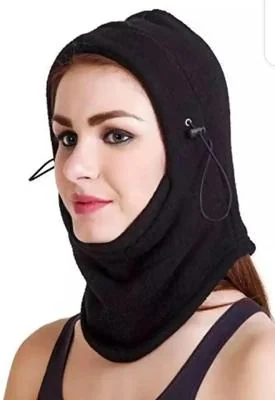 Black Fleece Face Mask with Cap for Winter Pakistan