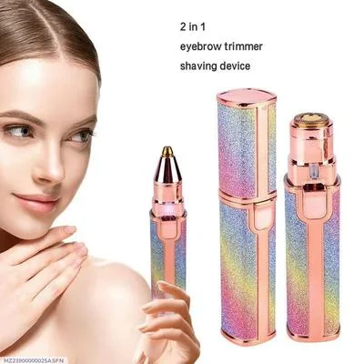Rechargeable 2-in-1 Eyebrow Trimmer & Facial Shaver Multicolor thumbnail 6