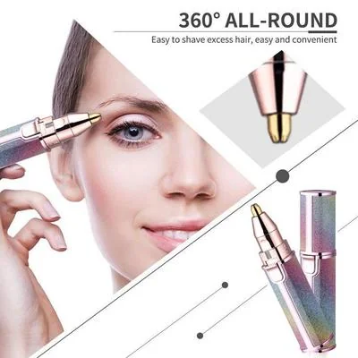 Rechargeable 2-in-1 Eyebrow Trimmer & Facial Shaver Multicolor thumbnail 2
