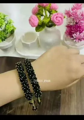 Black Crystal Gajrey for Women Bridal Wear thumbnail 3