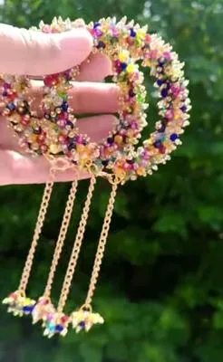 Multicolor Crystal Gajrey Bracelets Set for Women thumbnail 3