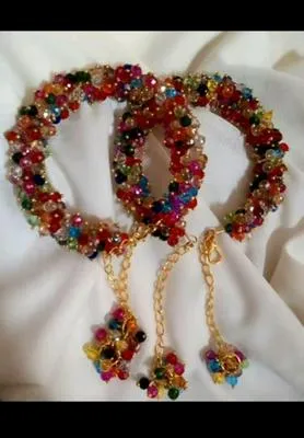 Multicolor Crystal Gajrey Bracelets Set for Women thumbnail 4