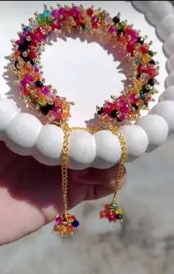Multicolor Crystal Gajrey Bracelets Set for Women thumbnail 5