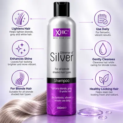 Xhc Silver Shampoo For Blonde, Grey & White Hair 400ml