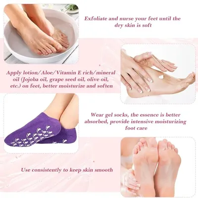 Purple Silicone Anti-Crack Foot Socks for Men Women thumbnail 5