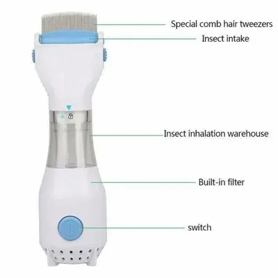 Anti-Bacterial Electric Hair Comb 13g White thumbnail 2