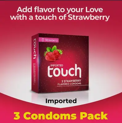 Touch Strawberry Condoms-3Pics (Imported)