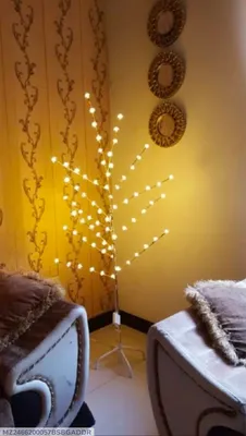 Rechargeable Golden Tree Decor Lamp 2M Metal