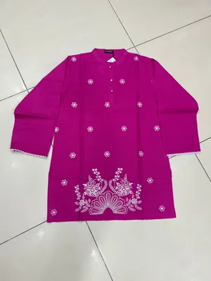 1 Pc Women's Stitched Lawn Striaght Cut Shirt thumbnail 2