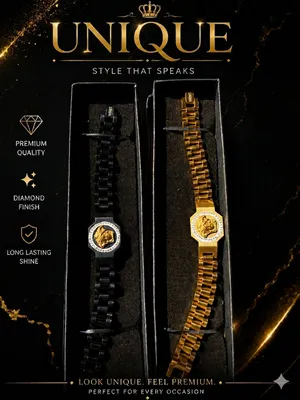 Royal Medusa Gold Bracelet for Men 12 Inches Adjustable thumbnail 3