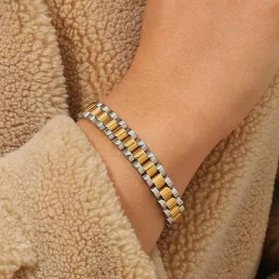 Luxury Gold & Silver Crystal Bracelet 12" Unisex thumbnail 2