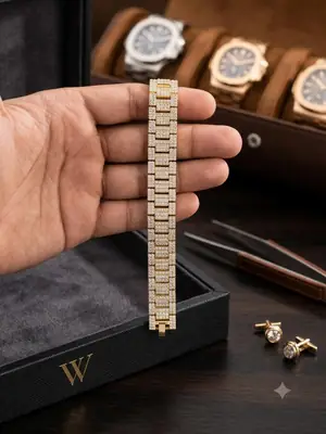 Luxury Iced-Out Zircon Bracelet for Men & Women – Premium Gold/Silver Plated Adjustable Bracelet thumbnail 3