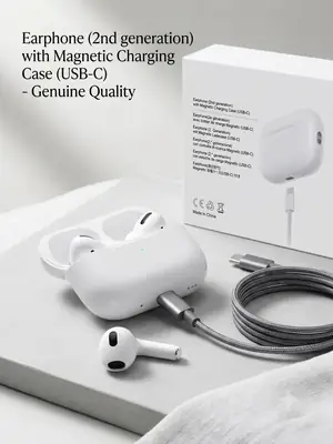 Apple AirPods Pro (2nd Generation) with USB-C Charging Case – ANC – White thumbnail 2