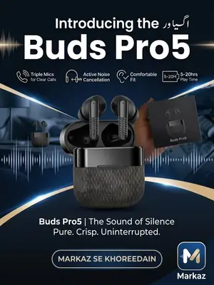 Buds Pro 5 Black – Premium ANC/ENC Wireless Earbuds thumbnail 2
