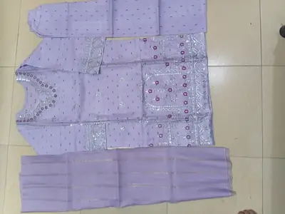 3 Pcs Women's Stitched Cotton Lawn Embroidered Suit thumbnail 3