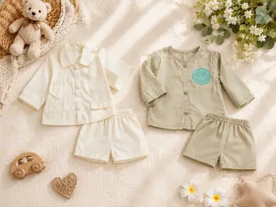 Baby Boy Lawn Plain Shirt & Shorts Set