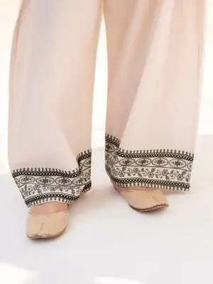 3 Pcs Women's Stitched Cotton Embroidered Suit thumbnail 5