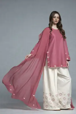 3 Pcs Women's Stitched Cotton Lawn Embroidered Suit