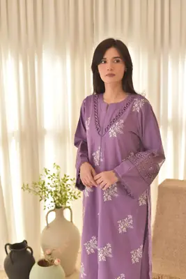 juliet grace 3 Pcs Women's Stitched Linen Embroidered Suit