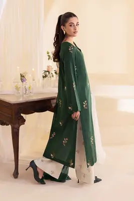 Parsa 3 Pcs Women's Stitched Cotton Embroidered Suit thumbnail 3