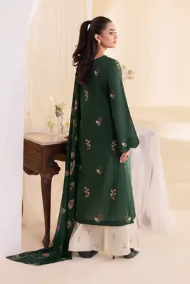Parsa 3 Pcs Women's Stitched Cotton Embroidered Suit thumbnail 4
