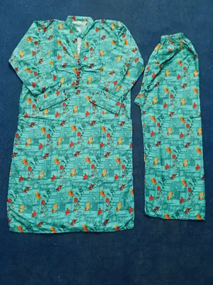 2 Pcs Women's Stitched Cotton Printed Shirt And Trouser thumbnail 2