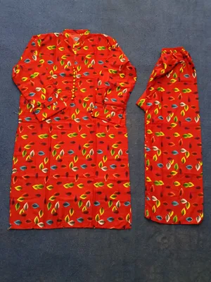 2 Pcs Women's Stitched Cotton Printed Shirt And Trouser thumbnail 2