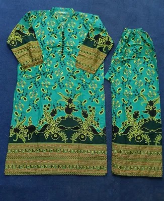 2 Pcs Women's Stitched Cotton Printed Shirt And Trouser thumbnail 2