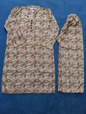 2 Pcs Women's Stitched Cotton Printed Shirt And Trouser thumbnail 2
