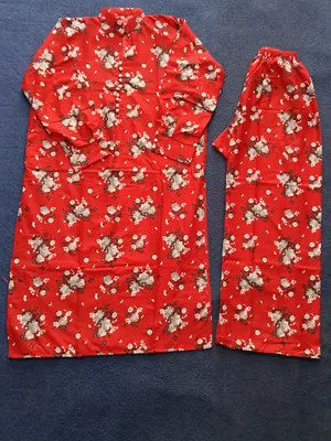 2 Pcs Women's Stitched Cotton Printed Shirt And Trouser thumbnail 2