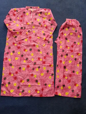 2 Pcs Women's Stitched Cotton Printed Shirt And Trouser thumbnail 2
