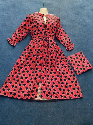 2 Pcs Women's Stitched poly Cotton Printed Frock And Trouser thumbnail 2