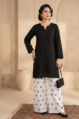 Stylish Women's Stitched Cotton Ensemble - 2 Pcs Shirt and Trouser Set Featuring Printed Patterns
