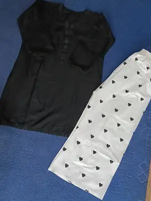 Stylish Women's Stitched Cotton Ensemble - 2 Pcs Shirt and Trouser Set Featuring Printed Patterns thumbnail 3